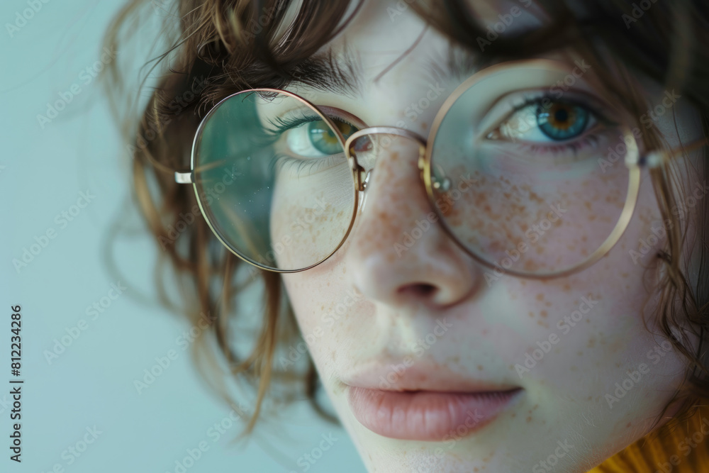 Portrait of handsome girl teenager in eyeglasses Portrait of handsome girl teenager in eyeglasses