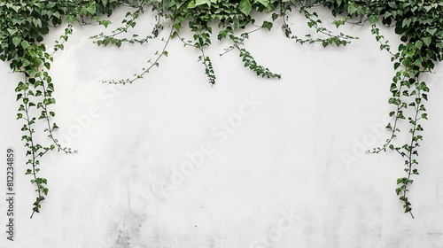 ivy on a white wall.