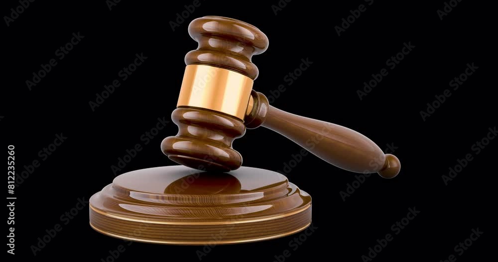 Wooden gavel hitting animation seamlessly loopable. 3D rendering isolated on transparent background Wooden gavel hitting animation seamlessly loopable. 3D rendering isolated on transparent background