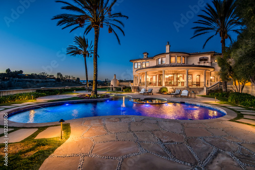 Bild auf Leinwand Luxurious House With Pool