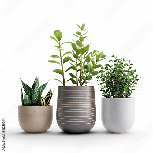 Magnificent Planters isolated on white background 