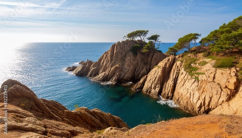 landscape of the cliffs on the coast of the province of girona on the costa brava in catalonia in spain photo