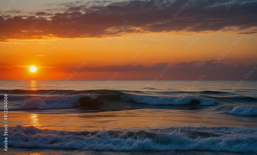 Naklejka premium A beautiful picture of the sunset by the beach