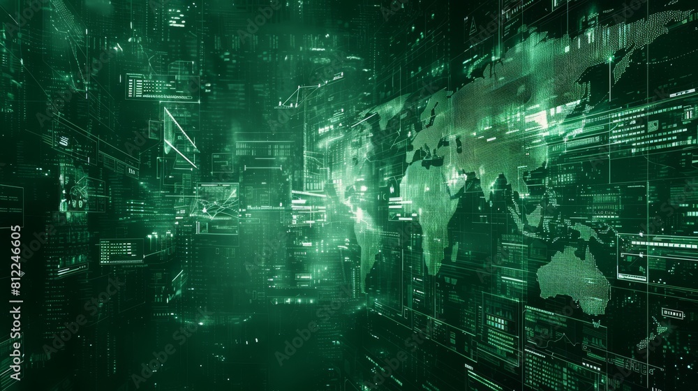 Abstract background of futuristic earth map technology Abstract background of futuristic earth map technology