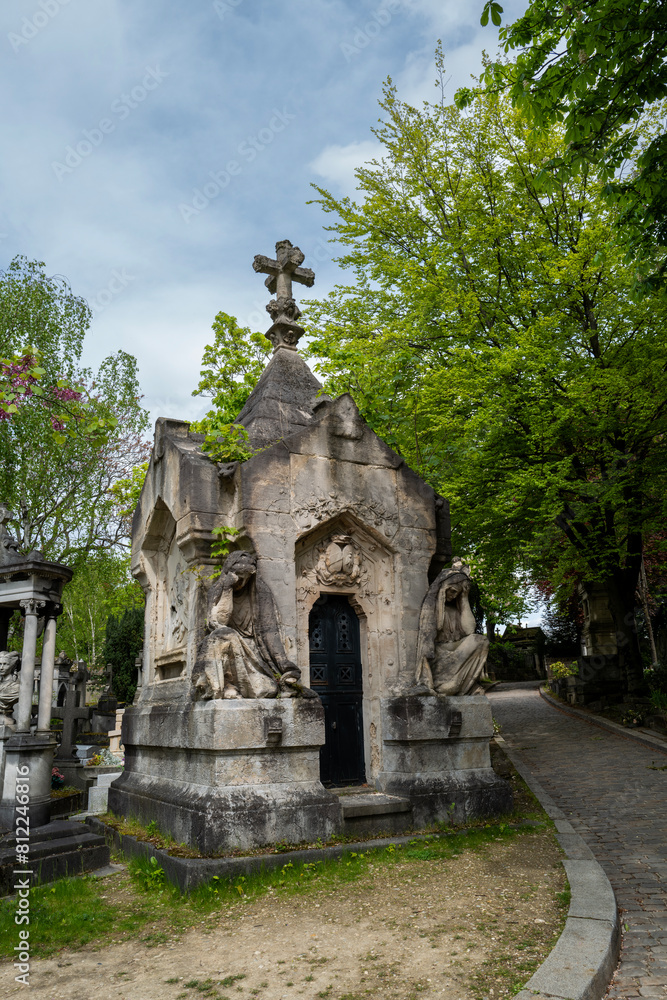 vue du cimetière du Père-Lachaise à Paris en France