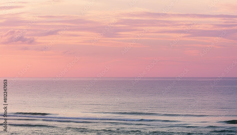 ocean sunset background in pastel pink gradient colors generative ai