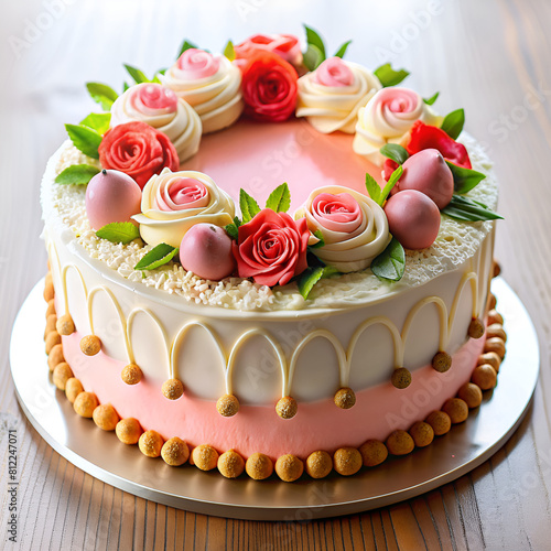 Birthday cake with roses