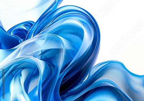 Abstract background of blue wavy silk or satin