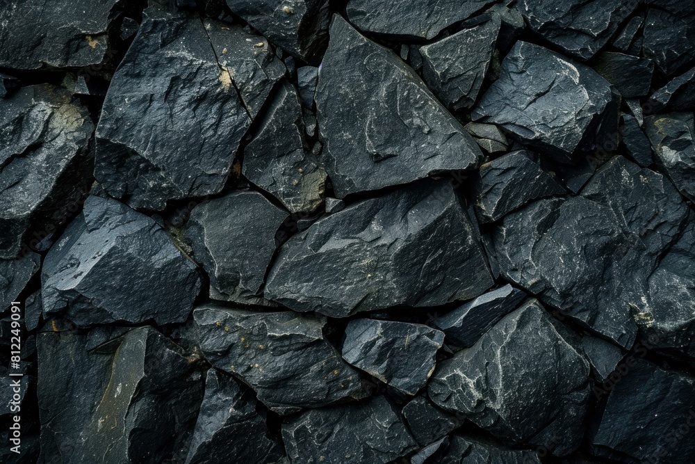 Glossy Black round stone background. Natural decoration. Generate Ai Glossy Black round stone background. Natural decoration. Generate Ai