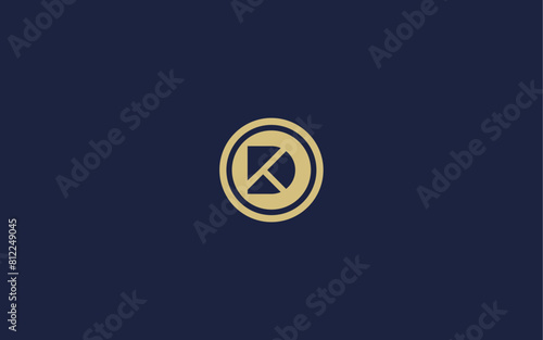 letter dk with circle logo icon design vector design template inspiration