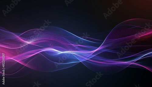 Purple and Pink Wave on Black Background