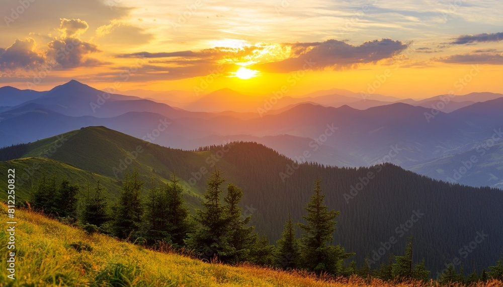 majestic sunset mountains landscape ukraine hd background wallpaper desktop wallpaper