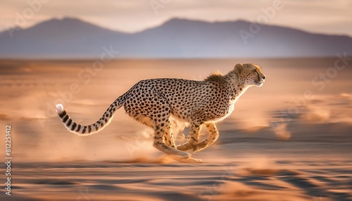 a cheetah running generative ai photo