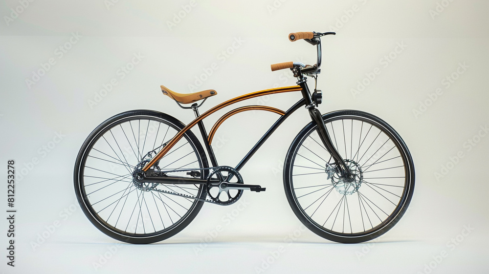 Bicycle on a white backdrop. 3D rendering.
