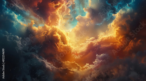 Cosmic Canvass Weaving Colorful Clouds into Galactic Tapestry