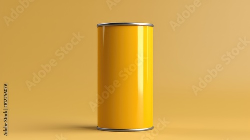 A yellow can is sitting on a yellow background