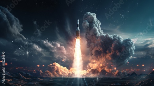 The rocket launch was a success, and the spacecraft is now on its way to Mars. photo