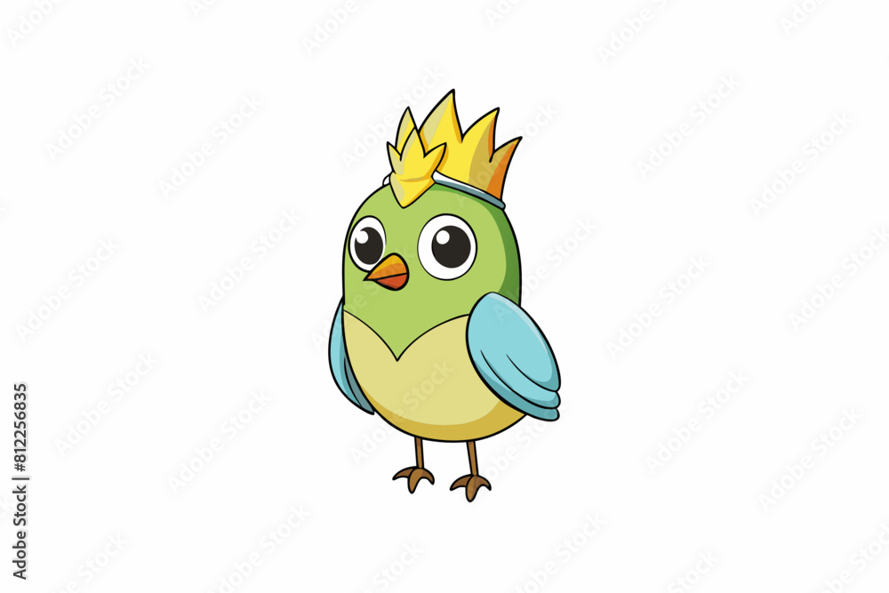 kinglet bird cartoon vector illustration kinglet bird cartoon vector illustration