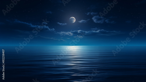 full moon over the sea