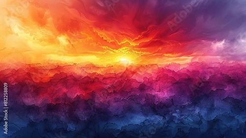 abstract watercolor background sunset sky orange purple © zakir
