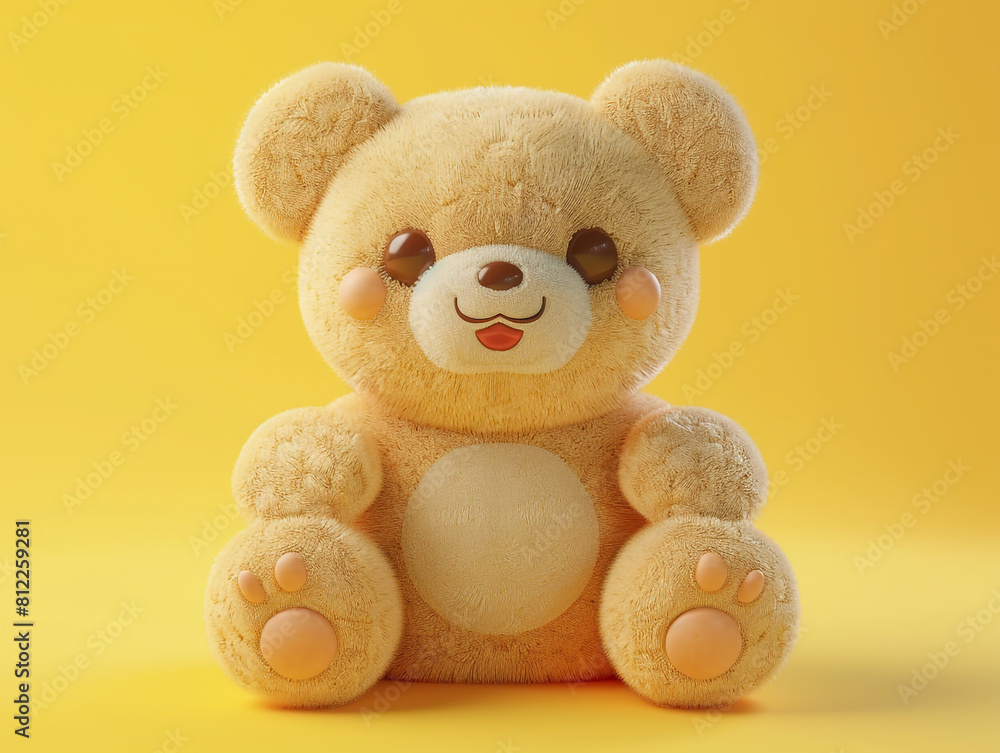 Cute kawaii squishy bear plush toy with realistic texture.
Cute kawaii squishy bear plush toy with realistic texture.