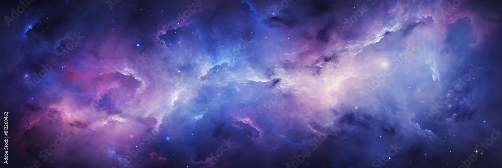 Cosmic Surreal Landscape. Majestic Interstellar Clouds. Surreal Galactic Background