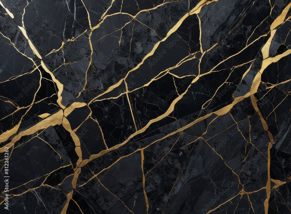 Background of black and grey marble with gold and cracks Background of black and grey marble with gold and cracks