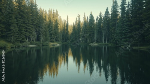 Majestic Body of Water Surrounded by Trees