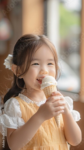Asian girl with ice cream