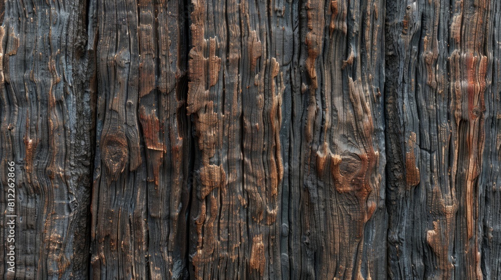 Obraz premium Old brown wood background made of dark natural wood in grunge style. The view from the top.