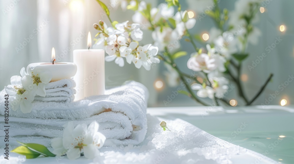 SPA background beauty treatment items for spa procedures on white wooden table. massage stones, essential oils and sea salt SPA background beauty treatment items for spa procedures on white wooden table. massage stones, essential oils and sea salt