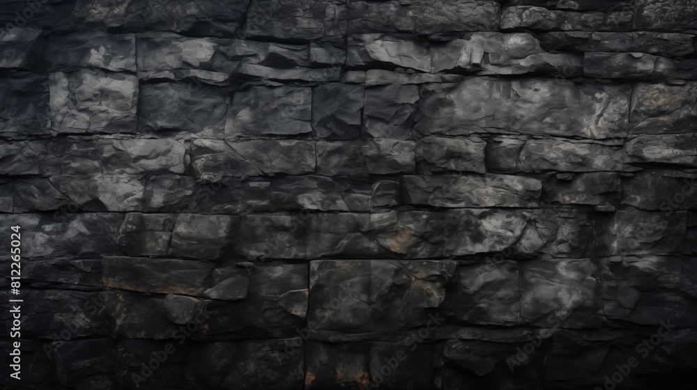 Detailed Monochrome Texture of a Dark Stone Wall Background Detailed Monochrome Texture of a Dark Stone Wall Background