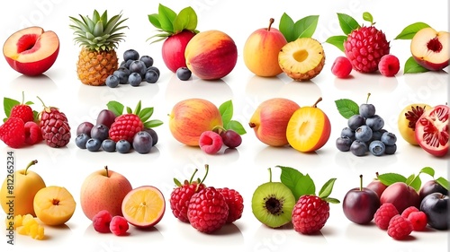 collection of fruits isolated