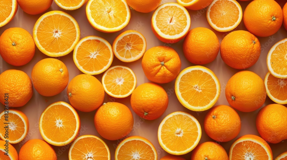 Background of ripe oranges. Top view. Background of ripe oranges. Top view.