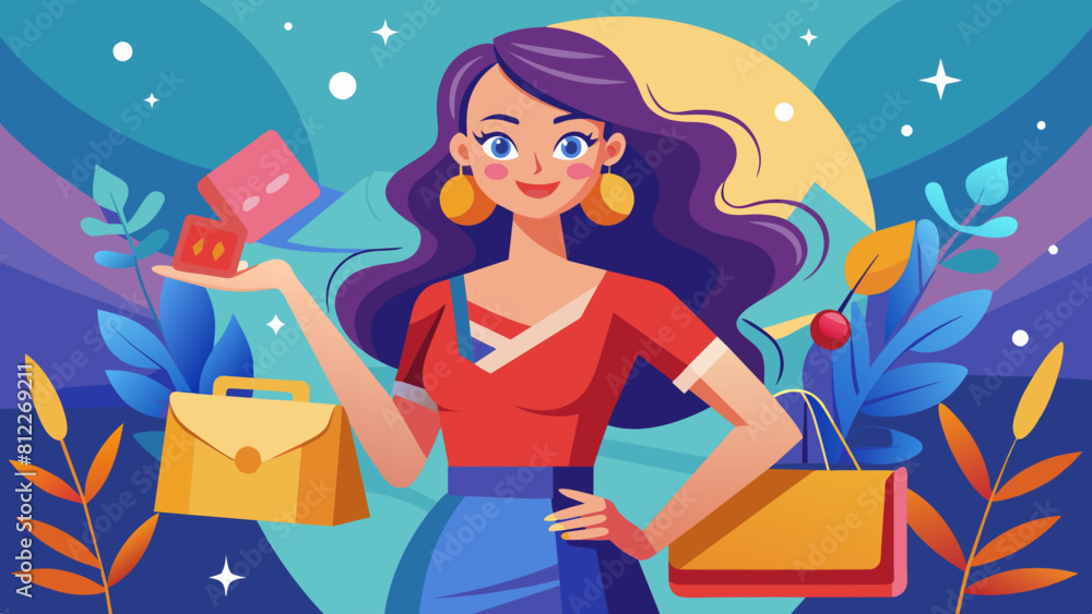beautiful woman holding a credit card in her hand cartoon vector illustration beautiful woman holding a credit card in her hand cartoon vector illustration