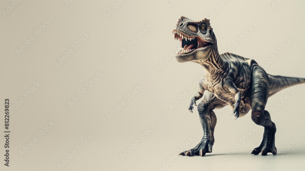 3D model of roaring dinosaur on plain background 3D model of roaring dinosaur on plain background
