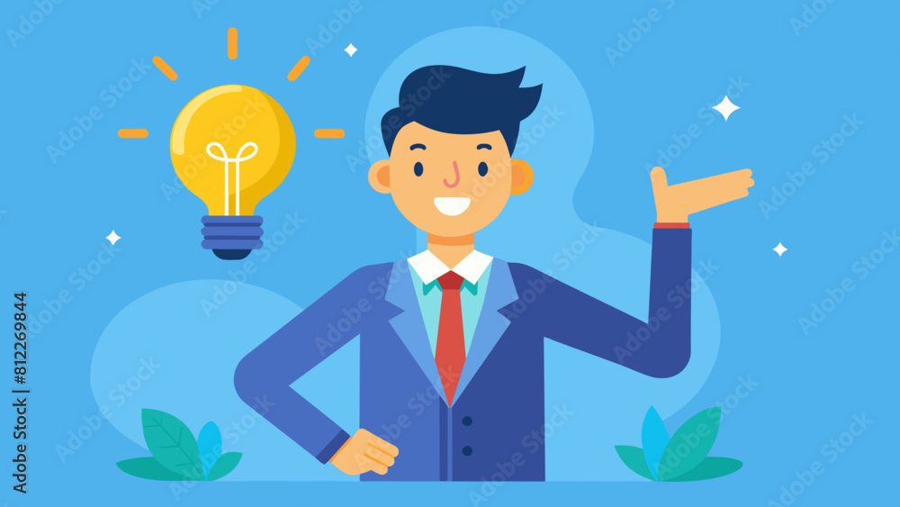 concept of a great idea man shows gesture cartoon vector illustration concept of a great idea man shows gesture cartoon vector illustration