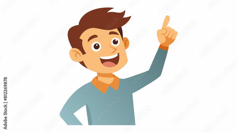 concept of a great idea man with a joyful face cartoon vector illustration concept of a great idea man with a joyful face cartoon vector illustration