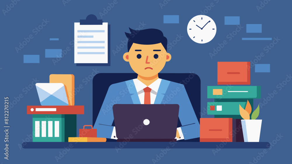 deadlines at work tired office worker man cartoon vector illustration deadlines at work tired office worker man cartoon vector illustration