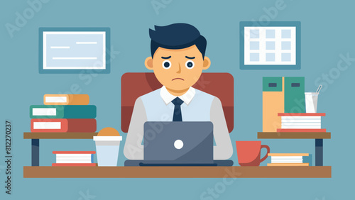 deadlines at work tired office worker man cartoon vector illustration