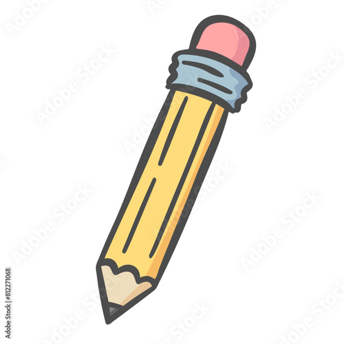 hand drawn graphite pencil, school supplies pencil