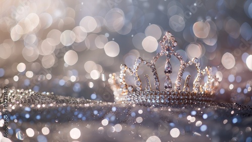 Sparkling tiara with bokeh effect in background