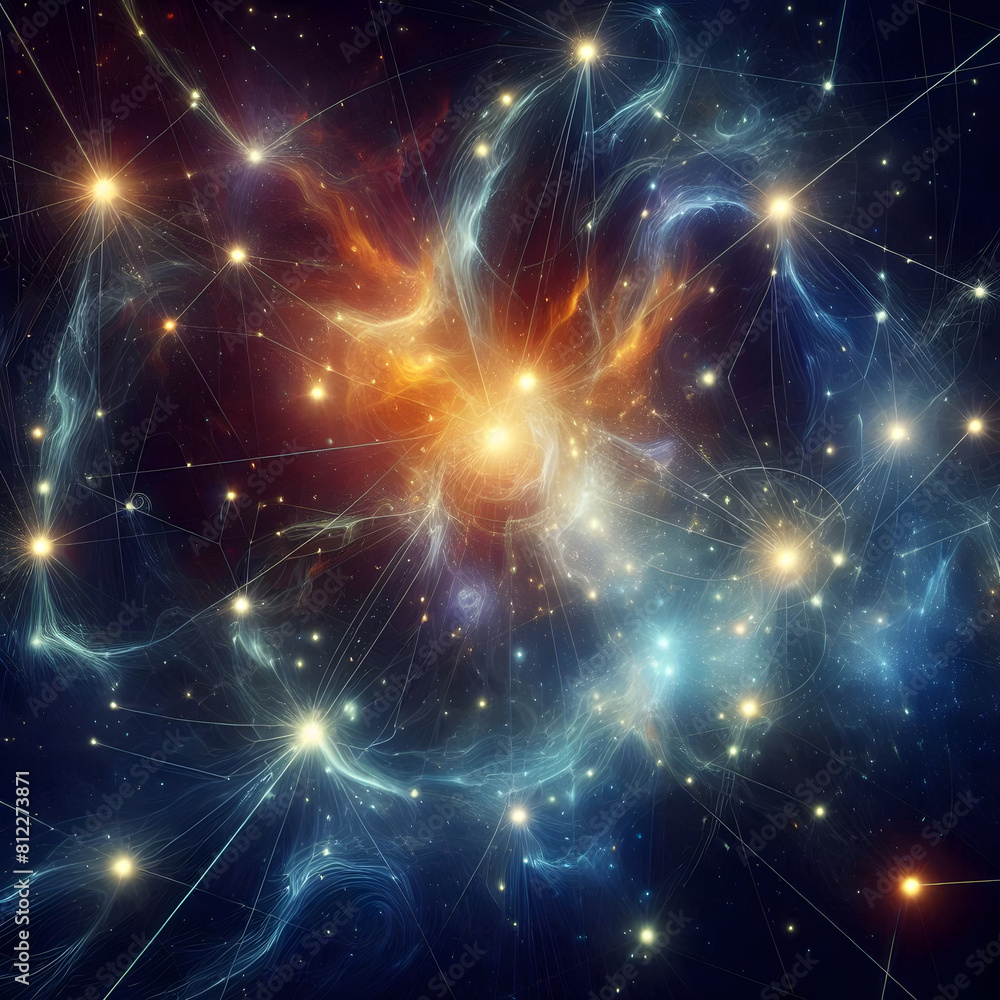 Obraz premium neural network, shine, technical, light, energy, blue, connect, code, virtual, internet, computer, learning, future, ai, anatomy, vector, effect, big, information, wave, blur, science