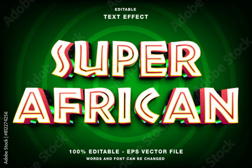 Super African 3d text style effect template editable