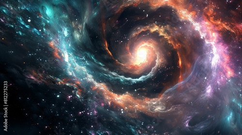 Majestic Spiral Galaxy With Stars