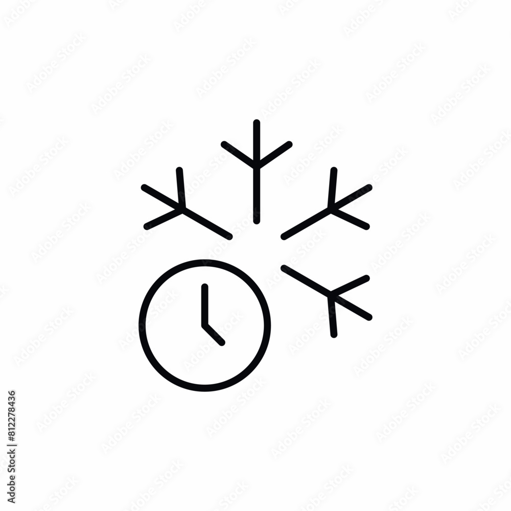 wintertime clock time snowflake icon wintertime clock time snowflake icon