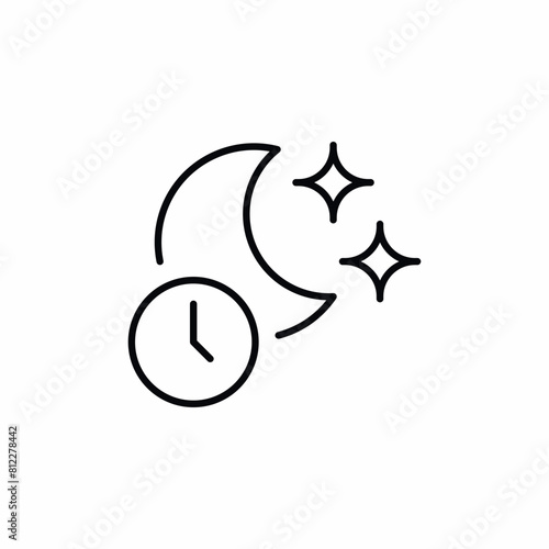 night time moon stars icon
