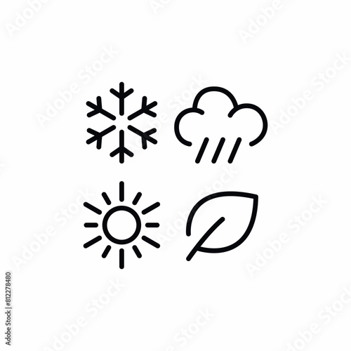 seasons summer winter spring autumn icon