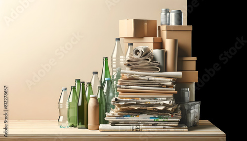 Recyclable Materials background. World recycling day  photo