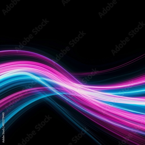 Vibrant Colorful Wave of Light on Black Background